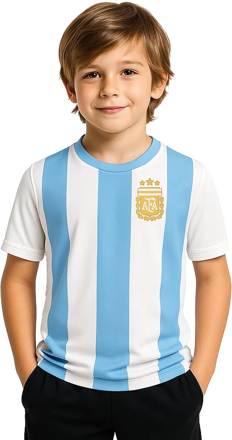 Icon Sports Officially Licensed Argentine Football Association Game Day Shirt - Unisex Kids