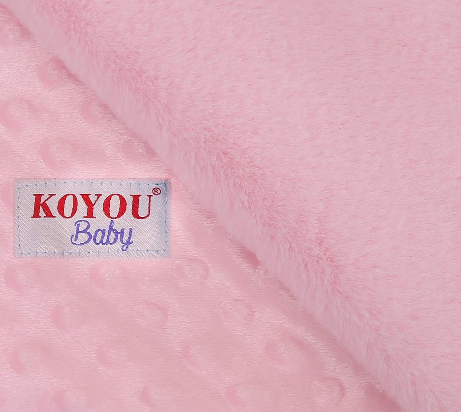 Baby Pink Minky Blanket – Super Soft Reversible Plush with Satin Trim, 30” x 35” Cozy Baby Throw for Crib, Stroller & Nursery