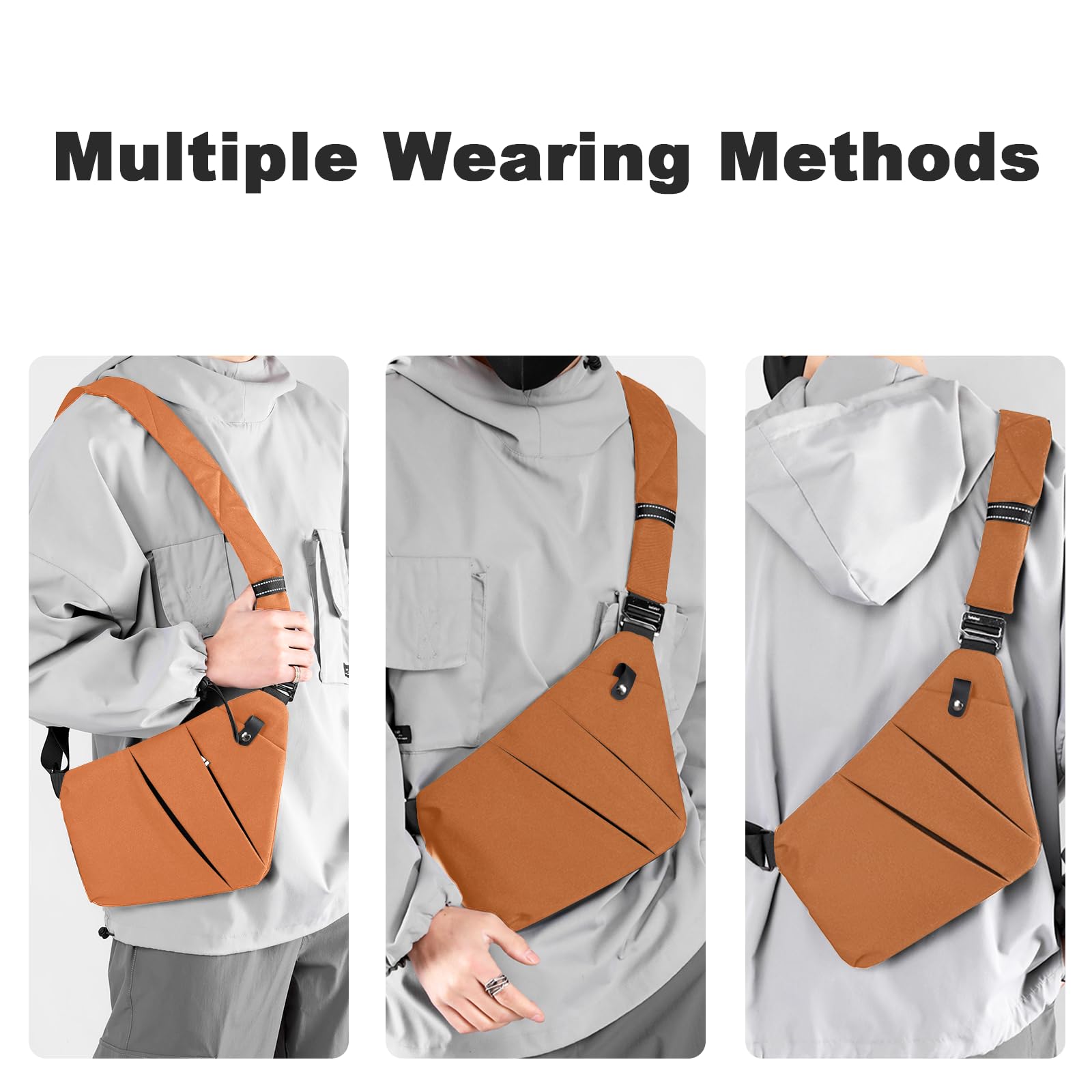 BIRDDIE Sacoche Bandoulière Homme Femme Sac de Poitrine Antivol Voyage Cyclisme Moto Sling Bag