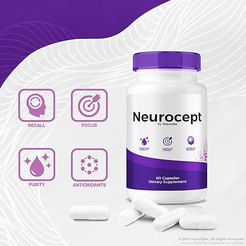 Miniatura 5 de Neurocept - Suplemento cerebral y fórmula de apoyo a la concentración  Neurocept para memoria, enfoque y claridad  Ingredientes naturales, pastillas