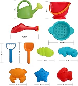 Hape Essential Complete Sand Playset for Kids – Child-Safe BPA-Free Beach & Sandbox Toys with Buckets, Molds, Tools & Mesh Bag – Outdoor Water & Sand Activity Kit for Toddlers Ages 18M+