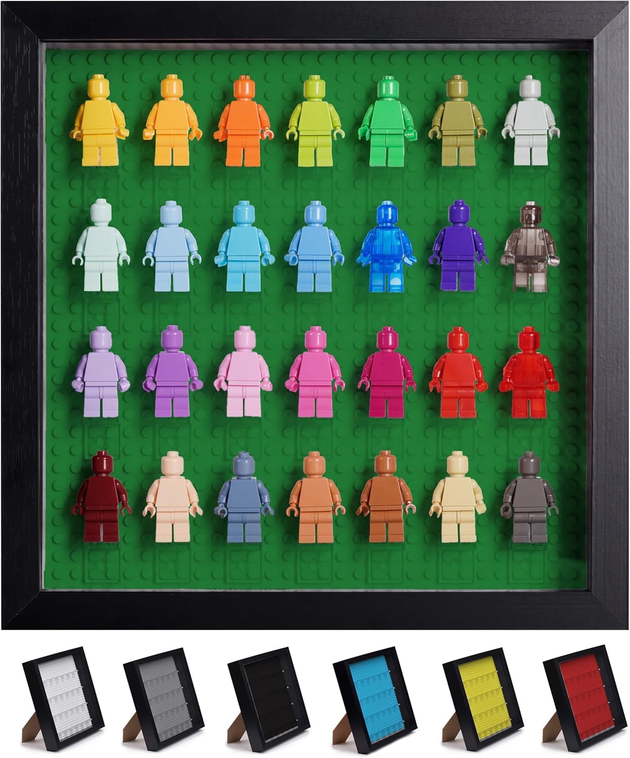 Tapeera Black Wooden Minifigure Display Case, Memorabilia Display Case for Figures, 11 x 11 Inch Shadow Box Frame