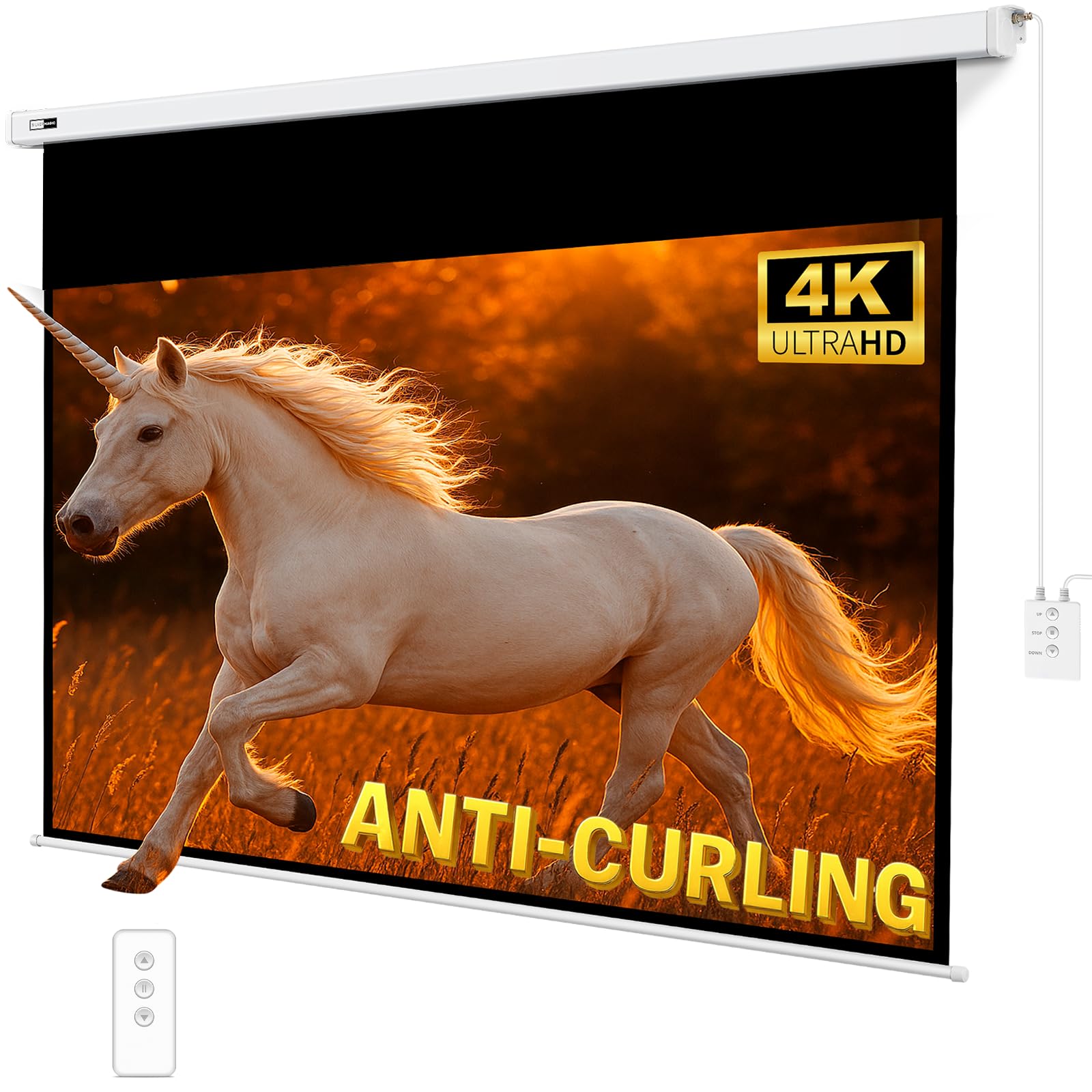 magicflex screen pro ultra bright sl66用 Amazon.com: Anti-Curling Motorized Projector Screen for Non-UST by