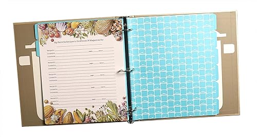 Miniatura 2 de Meadowsweet Kitchens Seguimiento de recetaspáginas de índice para carpeta de 3 anillas  para libro de recetas, recetas, para localizar recetas en