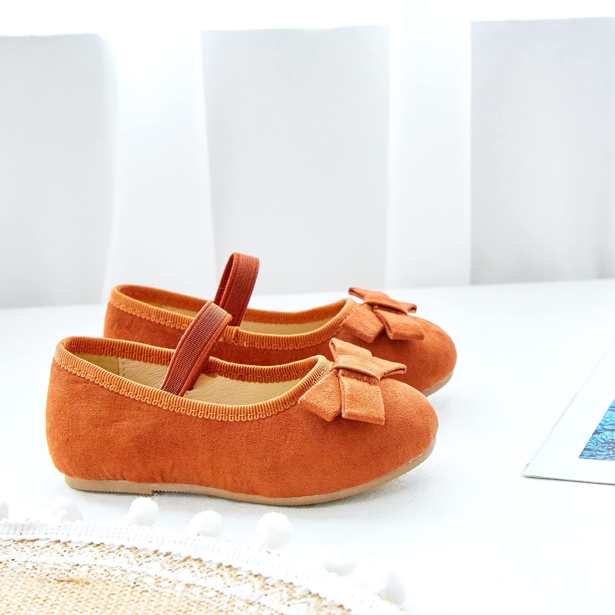 Kiderence Little Toddler Girls Dress Shoes Ballerina Ballet Flats Kids Brown Mary Janes Size 9