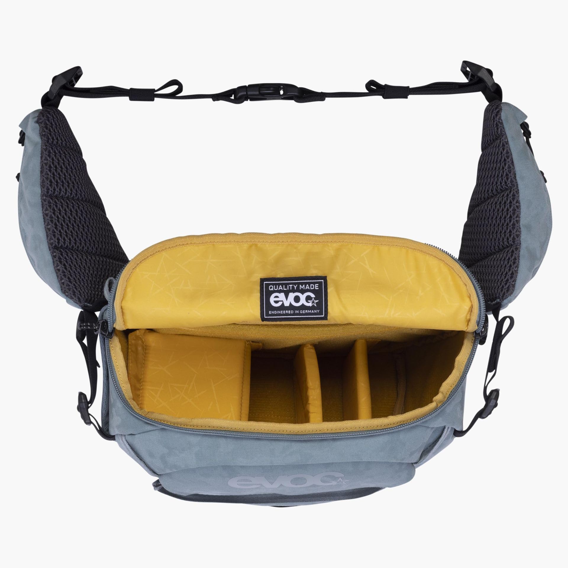 EVOC HIP PACK CAPTURE 6, torba biodrowa (wydajna wentylacja pleców, elastyczne kieszenie boczne, przegródki organizacyjne, wymiary: 14 x 20 x 31 cm, pojemność: 6 l), stalowa