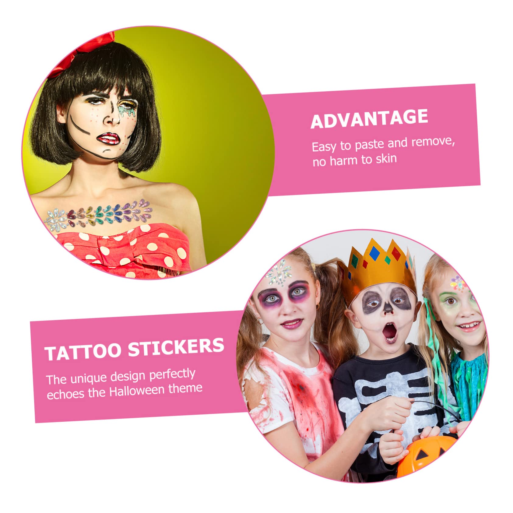DOITOOL 15hojas Pegatinas De Joyas Faciales y Capilares Brillantes De Halloween De y Cosplay Autoadhesivas y Fáciles De Usar