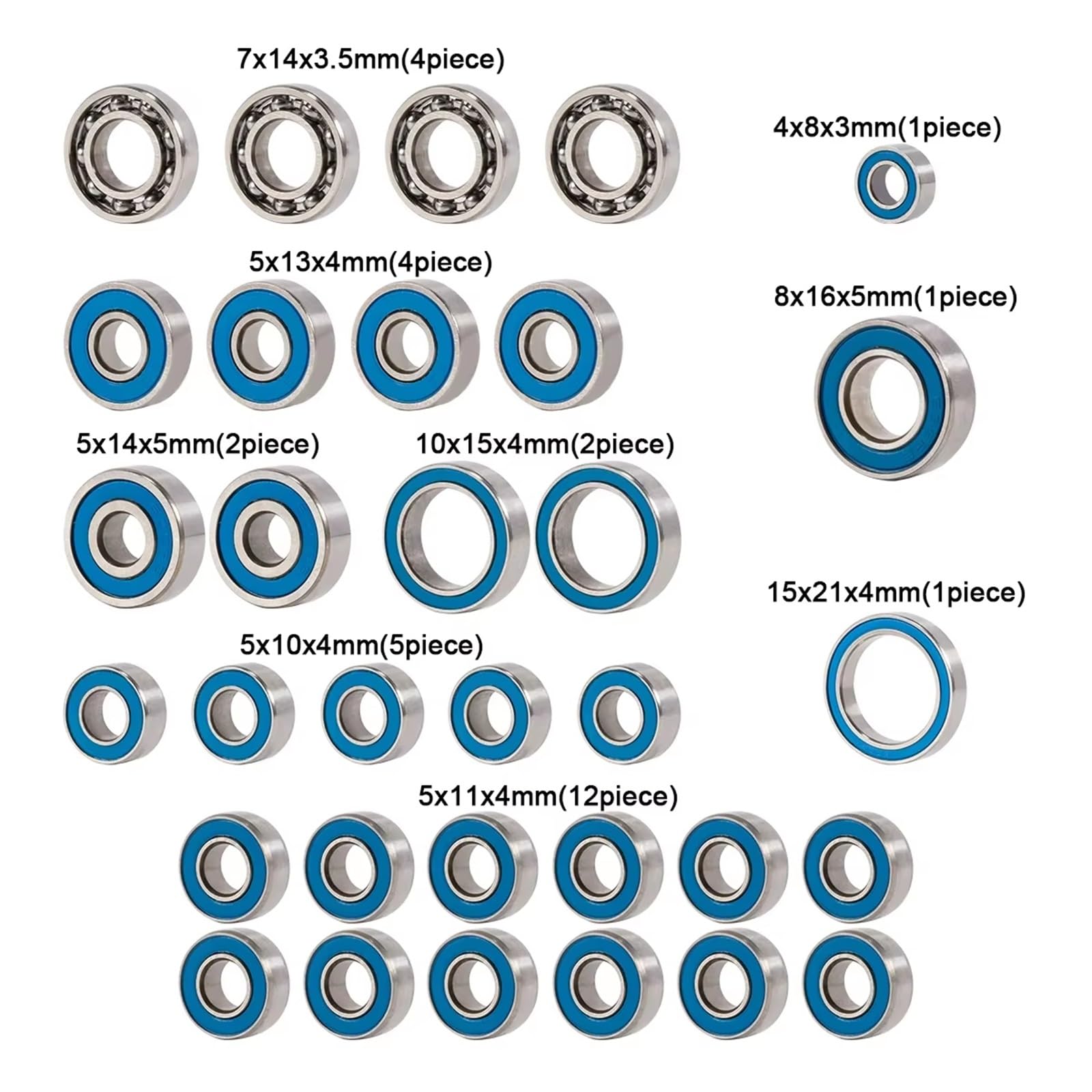 RC Accessoires Voitures pour Axial pour Capra pour UTB10 pour Unlimited pour Trail 1/10 Kit Roulements Scellés 32 Pièces pour Essieu Transmission Chenilles RC, Châssis De Rechange pour Voiture RC