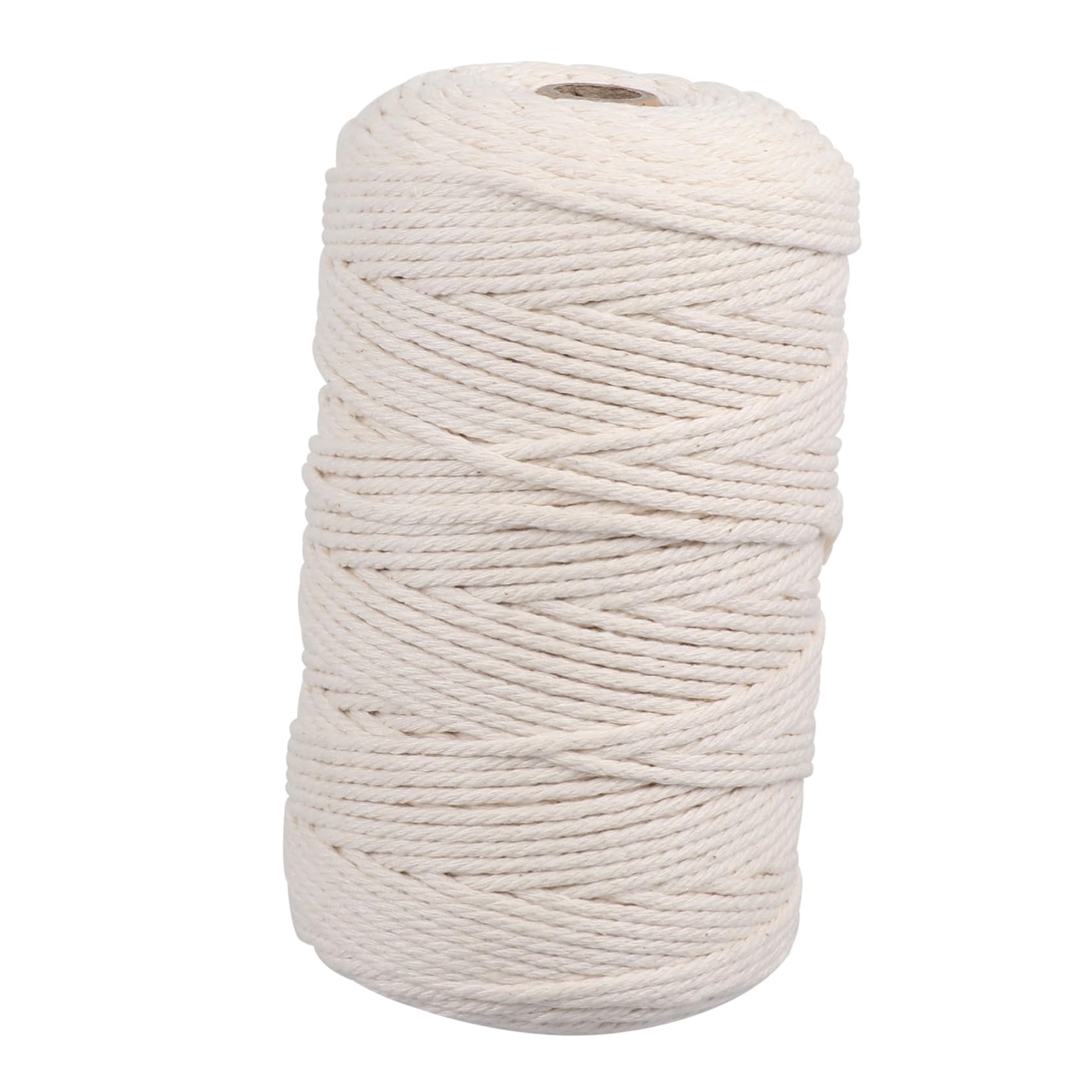 Cordón de Macramé Trenzado Beige de Algodón 200m 3 Mm | DIY y Diseño Bohemio, Textura Suave y Orden Fácil, para Colgar Plantas y Trabajos Artesanales