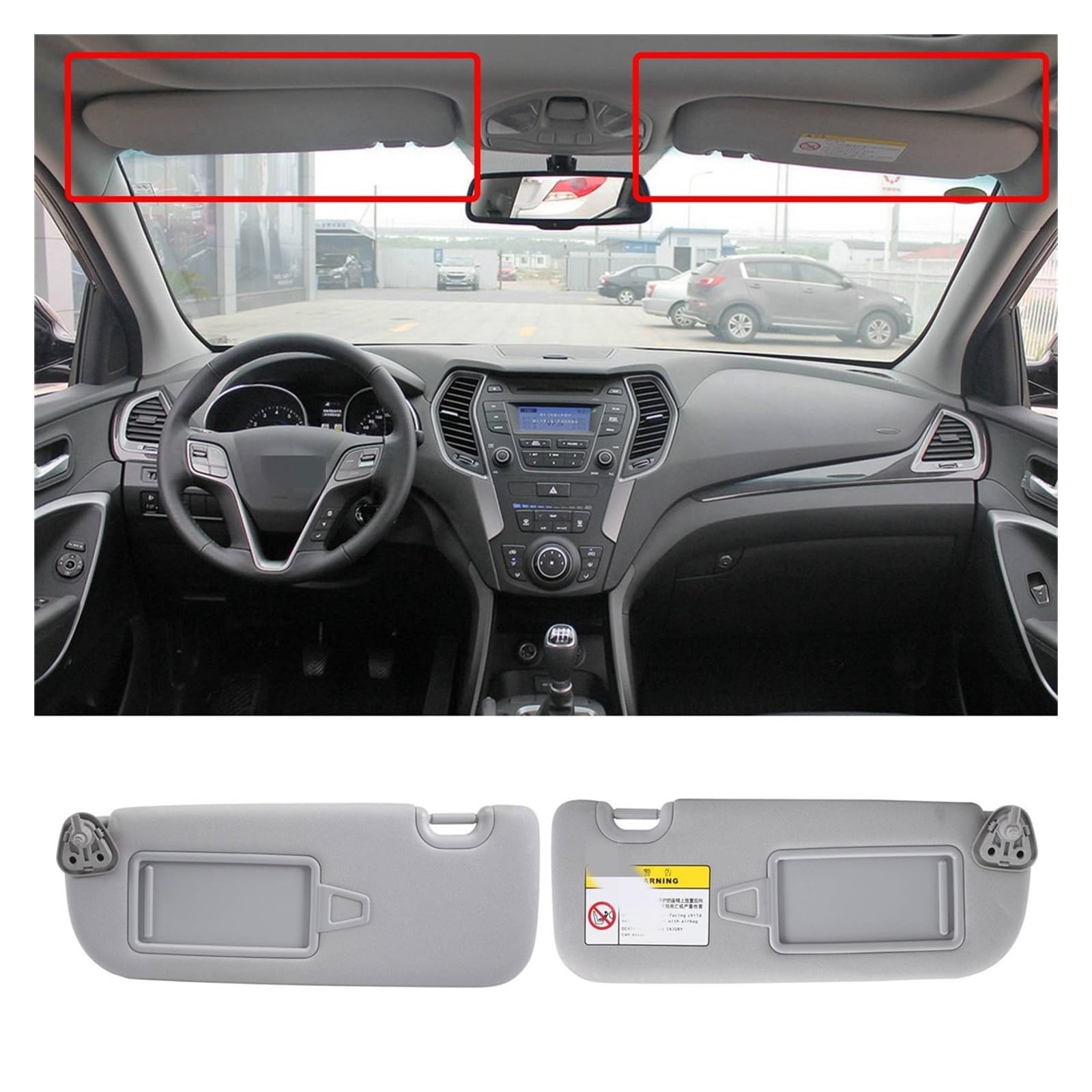 Organiseur de Pare Soleil de Voiture 852202W000 85220-2W000 Pare-Soleil Côté Droit De Voiture pour Santafe DM 2013
