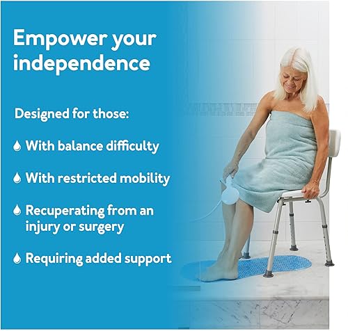 Miniatura 3 de Carex Silla de ducha con respaldo, silla de baño y asiento de ducha para ancianos, discapacitados y discapacitados, 350 libras, fácil montaje