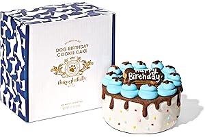 Thoughtfully Pets, Dog Happy Birthday Mini Cookie Cake, Blue (Peanut Butter Flavored)