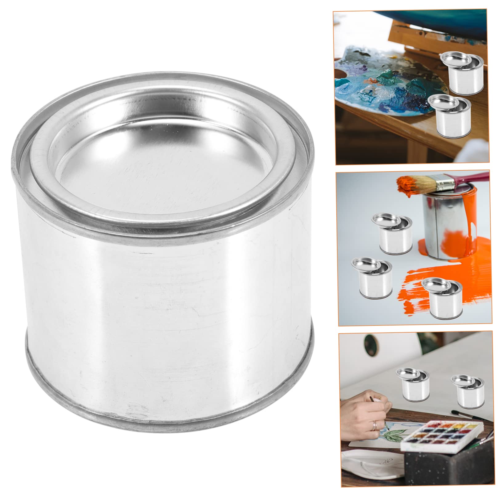 Set 4 Barattoli Di Vernice In Metallo Da 0,5L Con Coperchi Ermetici – Per Miscelazione E Conservazione Colori Fai-da-te