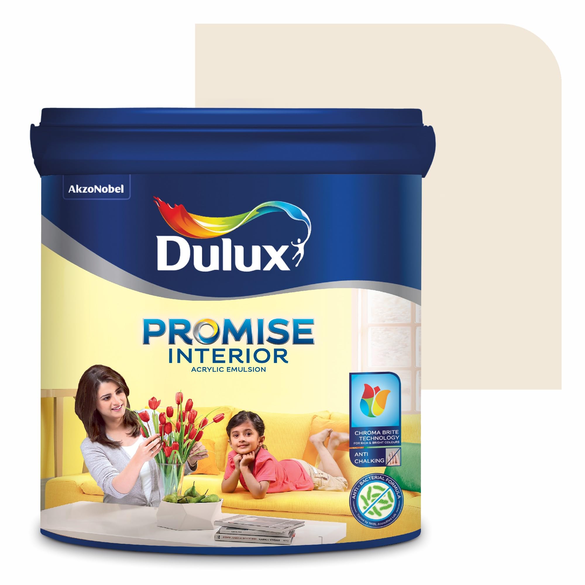 Dulux Promise Interior Emulsion Paint (1L, Almond Wisp) | Wall paint with Chroma Brite Technology for brighter longer-lasting colors | Rich finish | Anti-chalk | Water-based | 3-year warranty