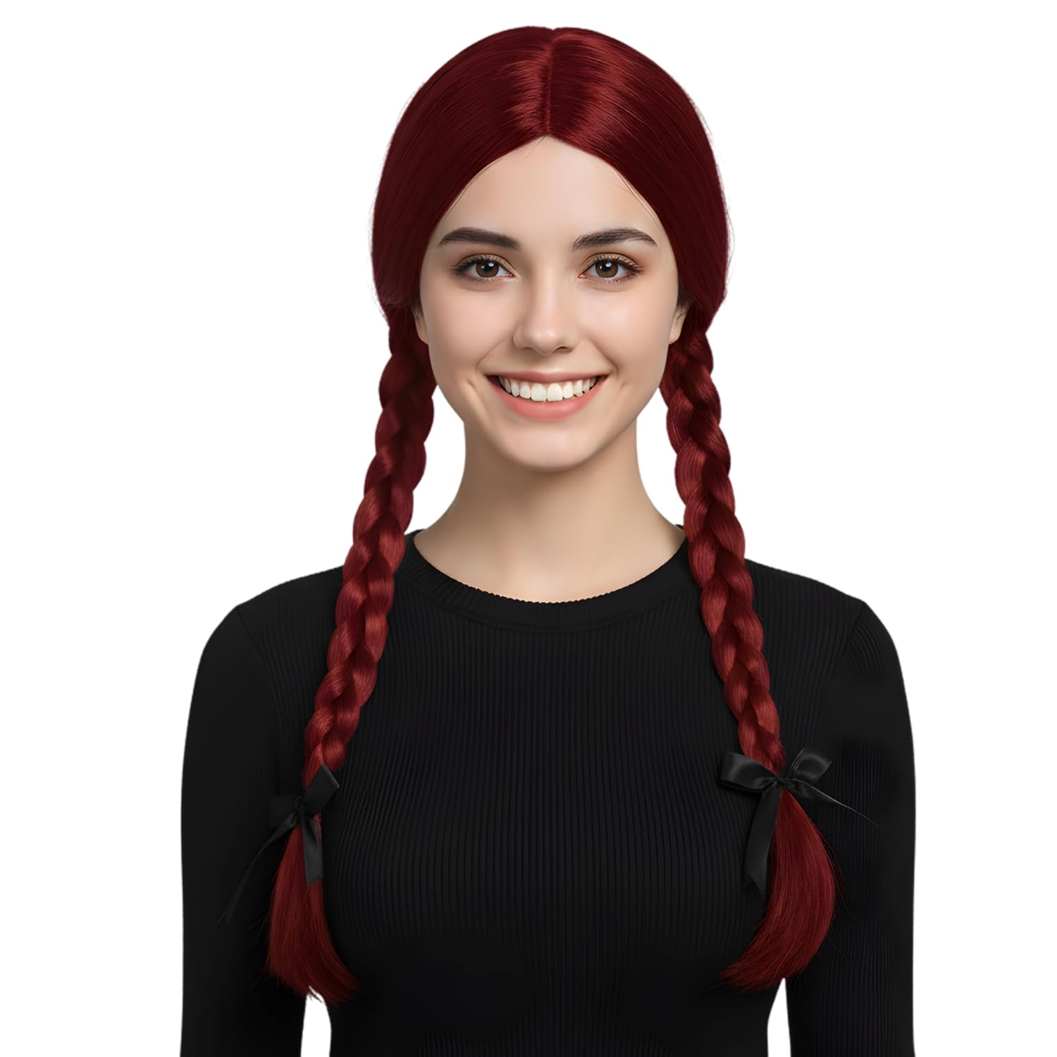 Dress Up America Black Pigtail Wig - Braided Costume Wig for Woman - One Size Fits Most (Black)