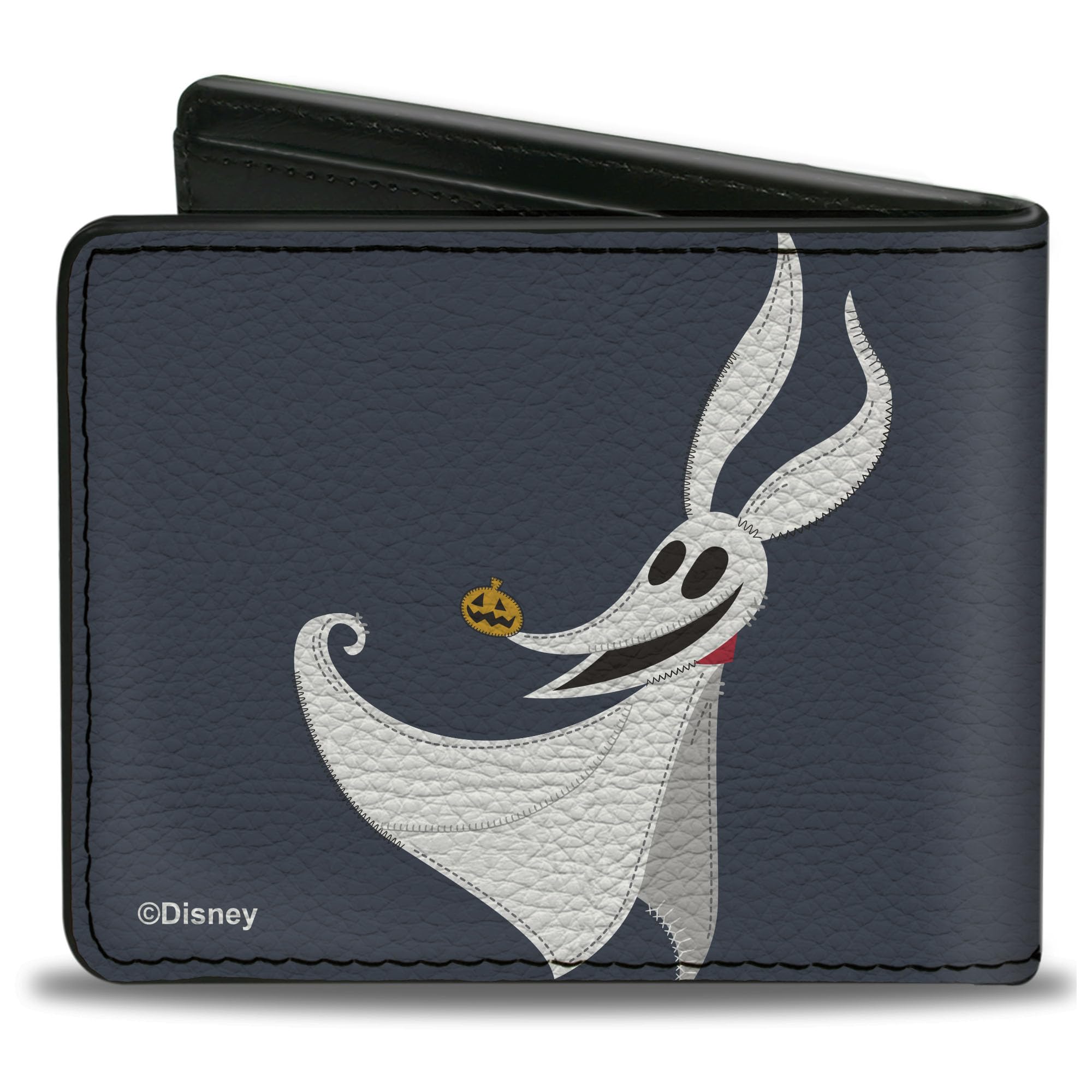 Buckle-Down Disney Wallet, Bifold, The Nightmare Before Christmas Jack and Zero Pose Blue, Vegan Leather