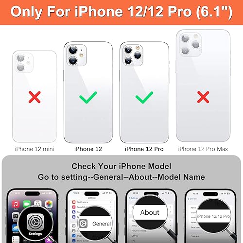 Miniatura 2 de iCoverCase Compatible con iPhone 1212 Pro Wallet Funda para teléfono con tarjetero para mujer, bloqueo RFID en relieve de piel sintética con correa