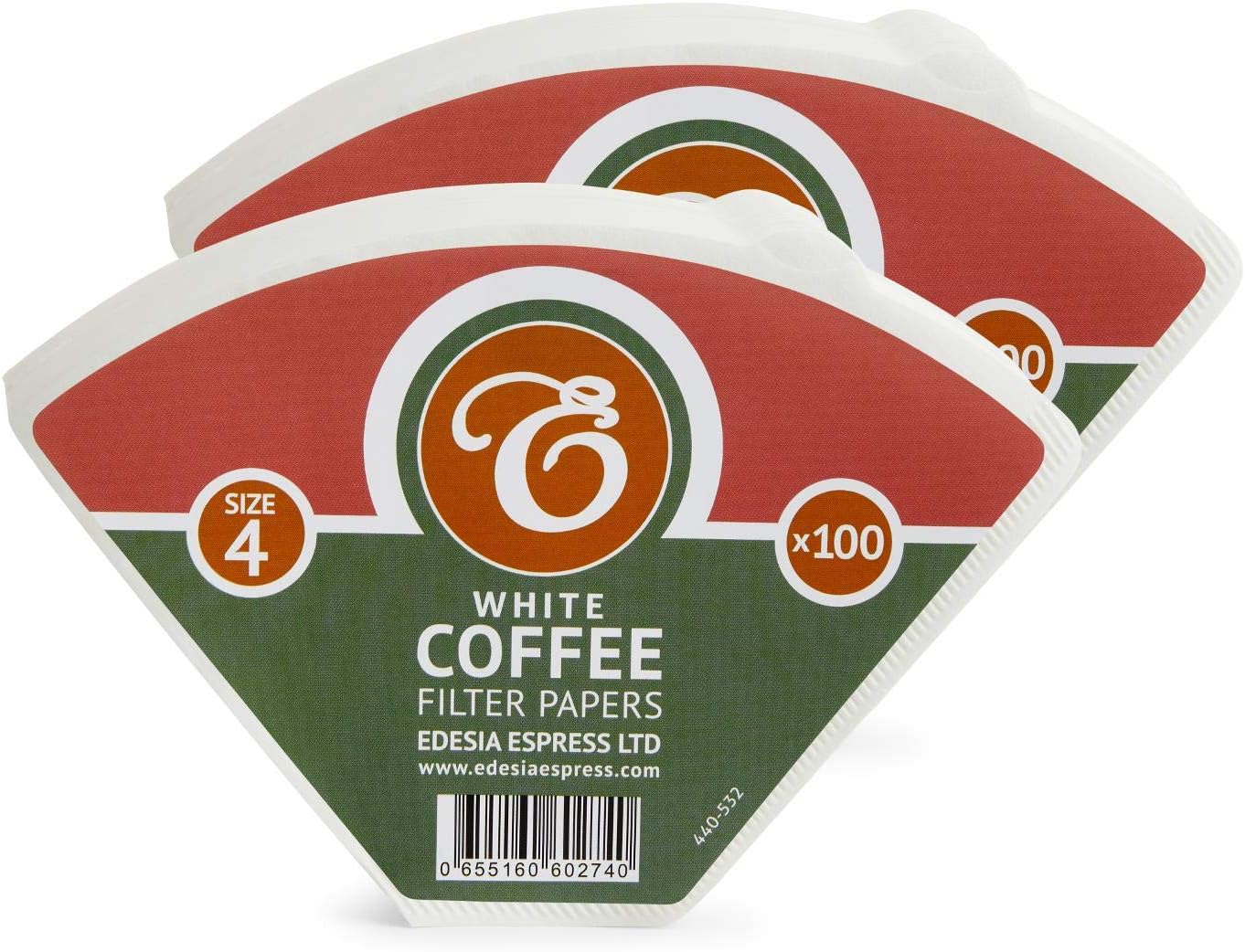 200 Size 4 Coffee Filter Paper Cones, White by EDESIA ESPRESS Amazon