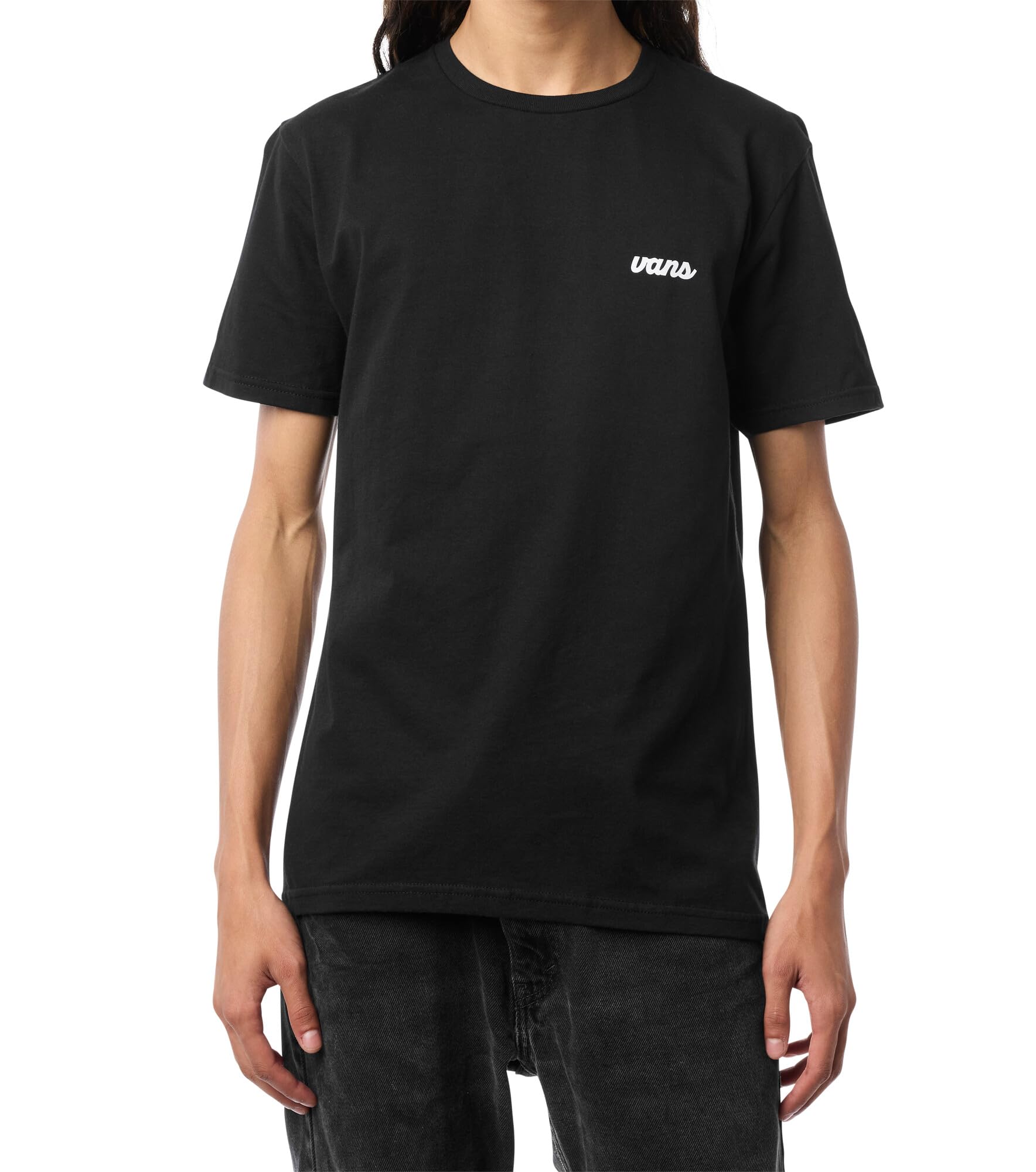 Vans Men's Scripted SS Tee, Black and White, M
