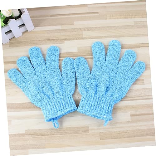 Miniatura 4 de FRCOLOR 1 par de guantes exfoliantes para el cuerpo, guantes de baño, guantes de baño, guantes de ducha, guantes de spa, toalla blanca exfoliante,