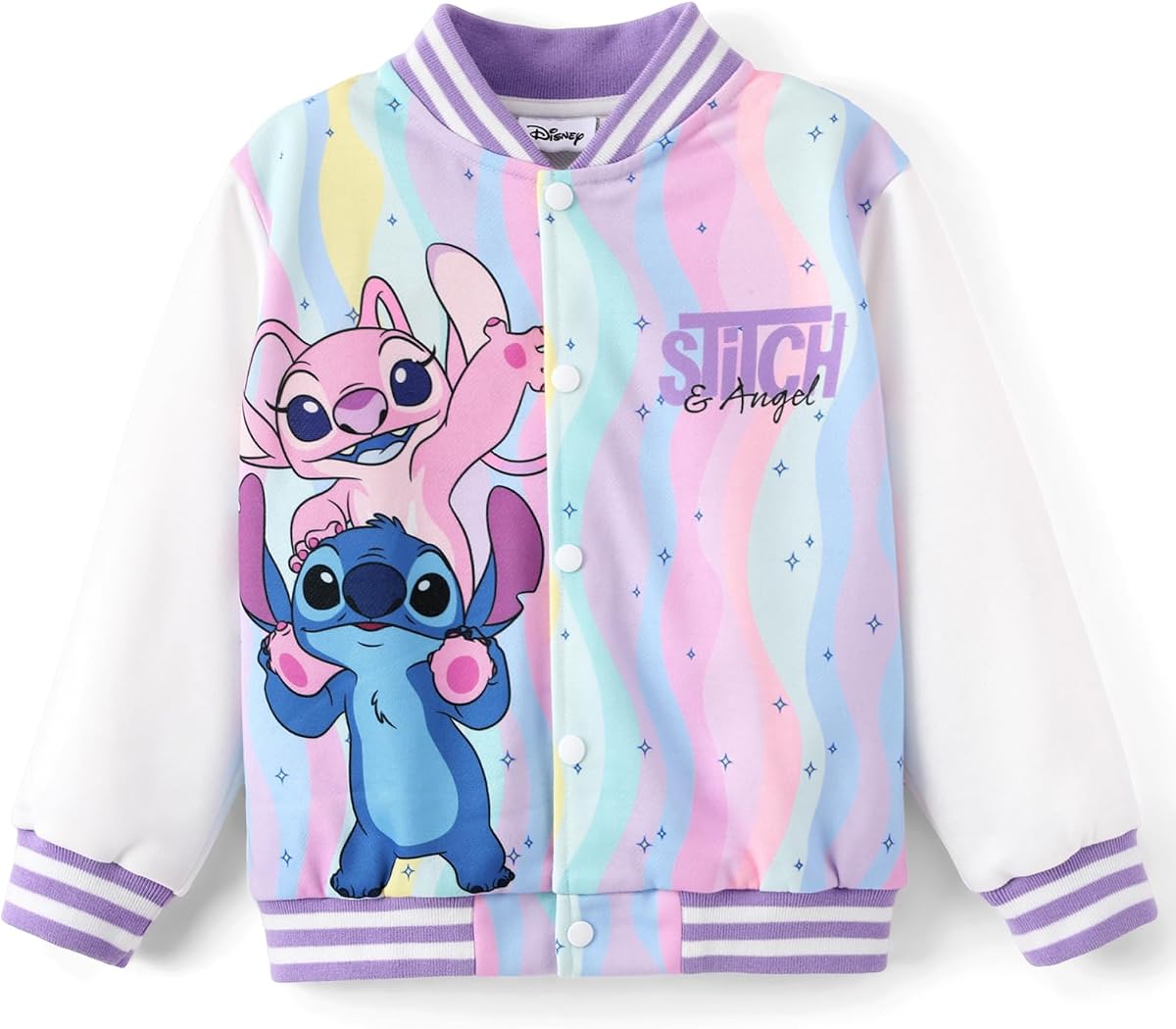 Chaqueta bomber universitaria Disney para niña y niño, sudadera de otoño para niños pequeños y grandes | Chaqueta con licencia oficial con diseños de Mickey, Minnie, Spider-Man, Gwen, Toy Story, Cars, Frozen, Princess, Stitch, Zootopia.