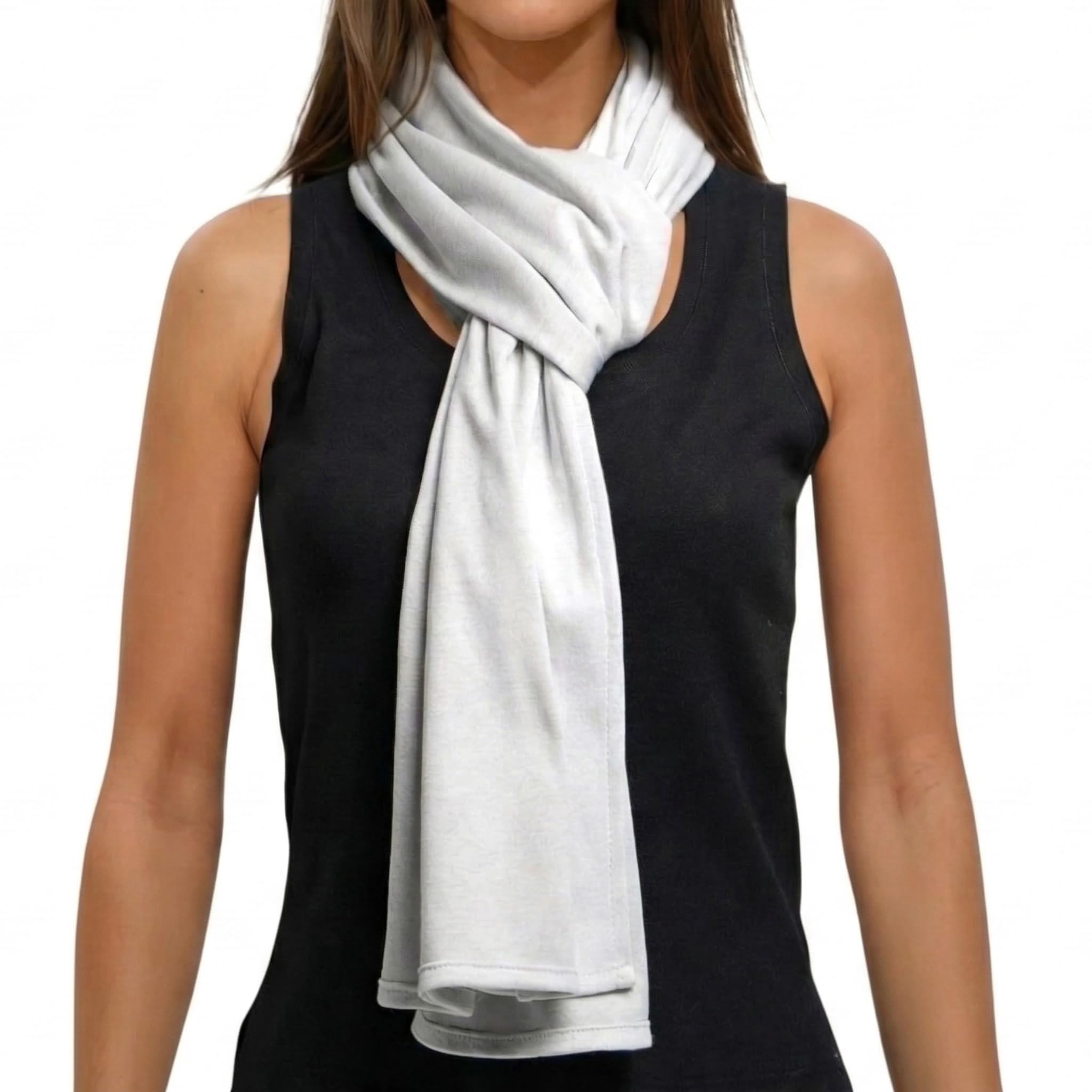 WOREMOR EMF Scarf Shielding 5G RF and EMF made with Silver Fabric (Silver Jersey)