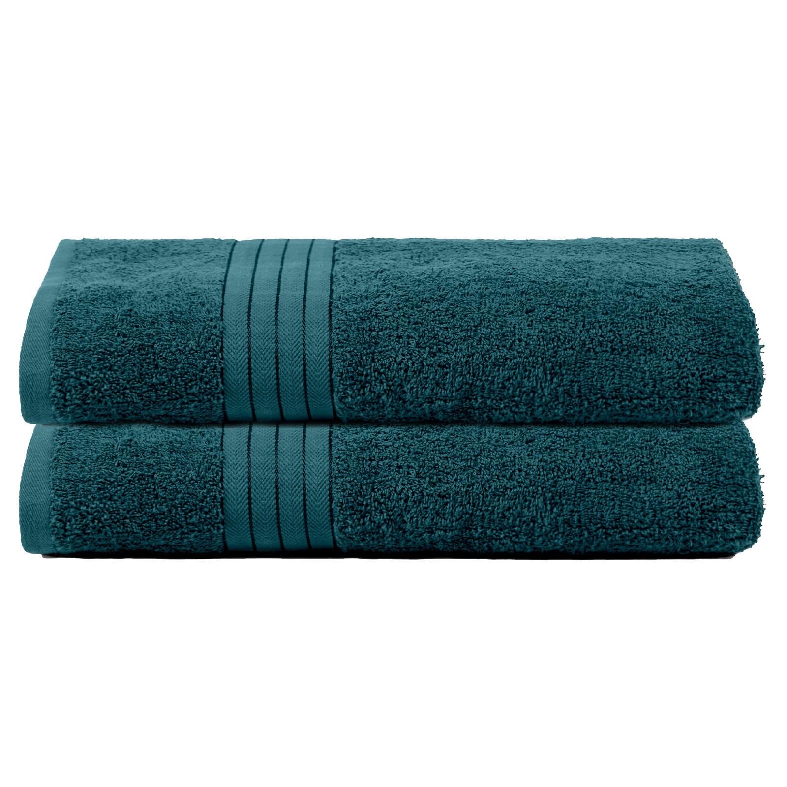 Brentfords Extra Large Bath Sheets Teal Green, 100% Cotton Shower Towel Super Soft Feel High Absorbency Bathroom Essentials, 2 Piece