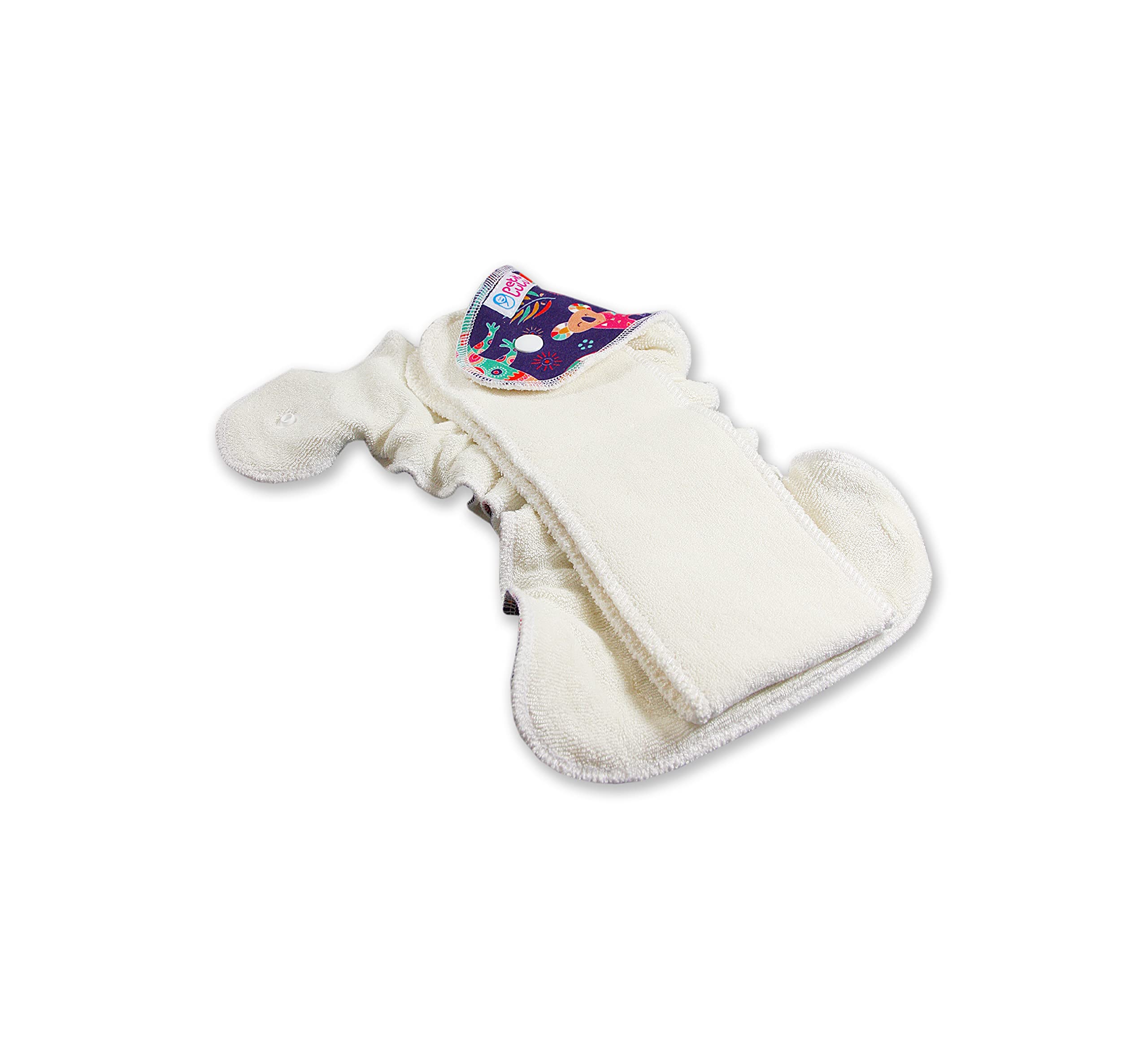 Petit Lulu pannolino in tessuto in bambù fitted neonato | Snaps | Materiale esterno 95% cotone, 5% elastan | Riutilizzabile e lavabile | Pannolino Mutandina di stoffa | Prodotto in Europa (Cupcakes)