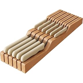 Oceanstar In-Drawer Bamboo Knife Organizer