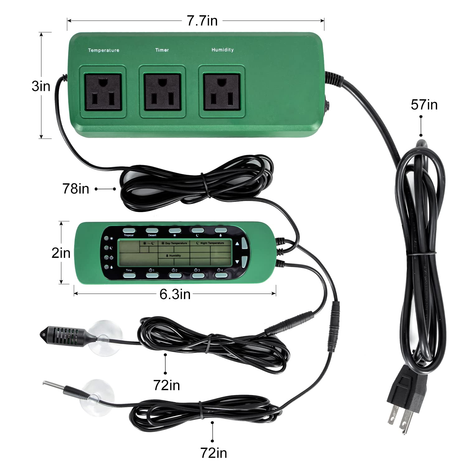 REPTI ZOO Termometro digitale per rettili igrometro regolatore per rettili serbatoio acqua terrario impermeabile rettile timer con termostato regolatore timer illuminazione