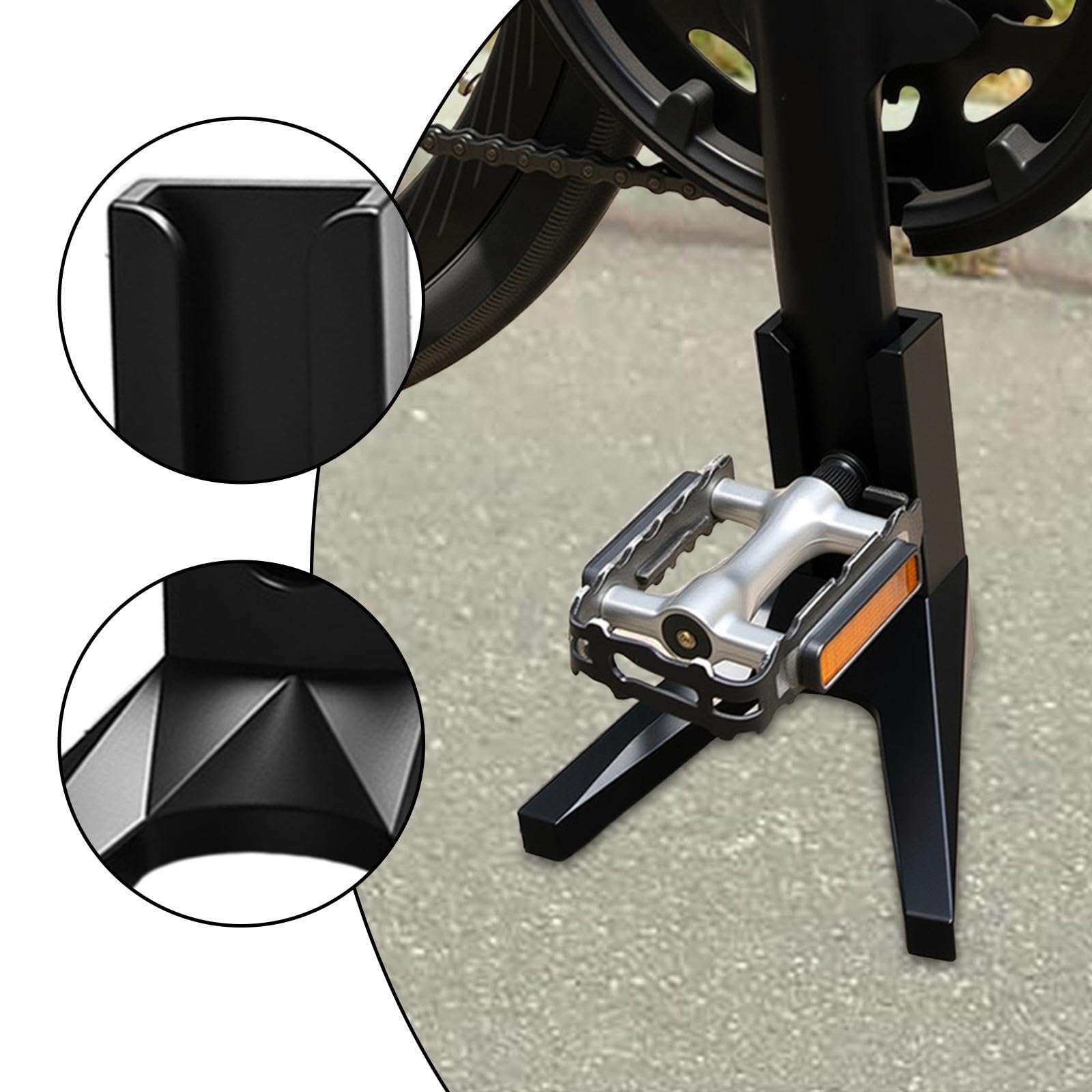 Harilla Fahrradständer Fahrradbodenständer, abnehmbarer Fahrradständer für Fahrräder, vollwertiger Ständer geeignet für E-Bikes, Mountainbikes, Citybikes, Trekkingräder, Pendlerräder, Glänzend schwarz Sport & Freizeit
