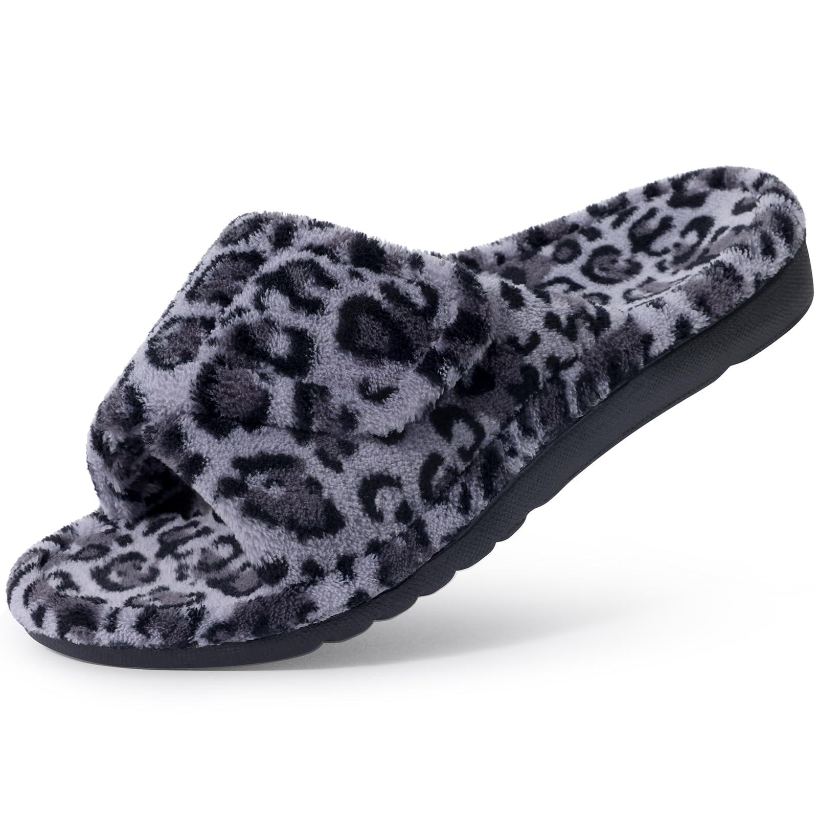Litfun Orthopädische Hausschuhe für Damen mit Fußgewölbestütze, verstellbar, offene Zehen, für Plantarfasziitis
