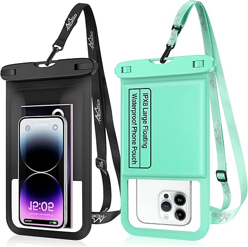 MoKo Bolsa grande flotante impermeable para teléfono de 9.5 pulgadas con cordón, compatible con iPhone 14 13 Pro Max, Galaxy S23 S22 Ultra, paquete