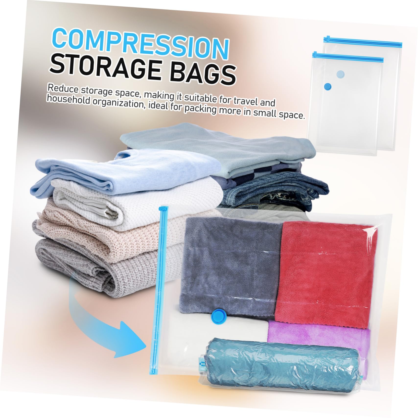 KOMBIUDA Sacchetti Sottovuoto 3 Pezzi Con Pompa Elettrica Per Viaggi E Conservazione Di Vestiti E Oggetti Riutilizzabili E Resistenti