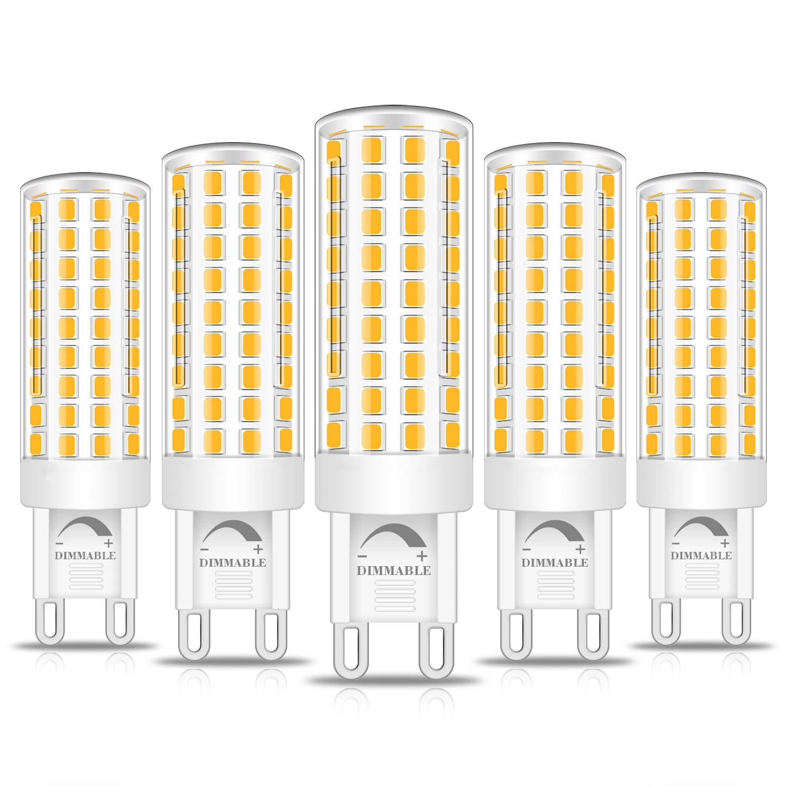 ZHENMING G9 LED Bulbs 8W, Equivalent to 70W 80W Halogen Replacements, Bi-Pin Base Bulb Warm White 3000K, No Flicker
