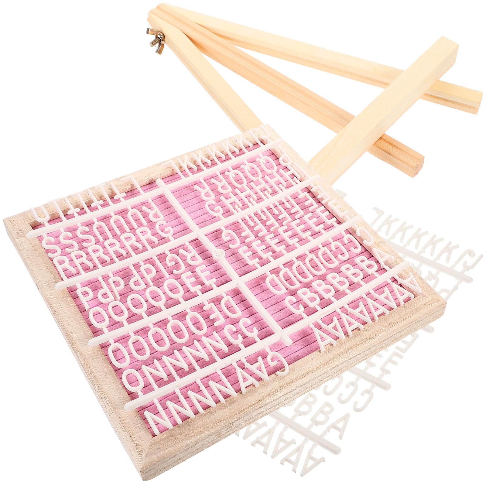 KALLORY Tableau à Lettres en Feutrine avec Cadre en Bois Robuste en Feutrine et Chevalet en Bois, pour Anniversaire ou Décoration de Chambre
