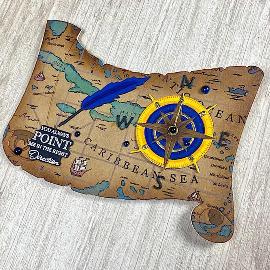 Miniatura 2 de DzIxY Mapas náuticos Troqueles de corte de metal para kit de fabricación de tarjetas, troqueles de papel de gofrado, plantillas de máquina para