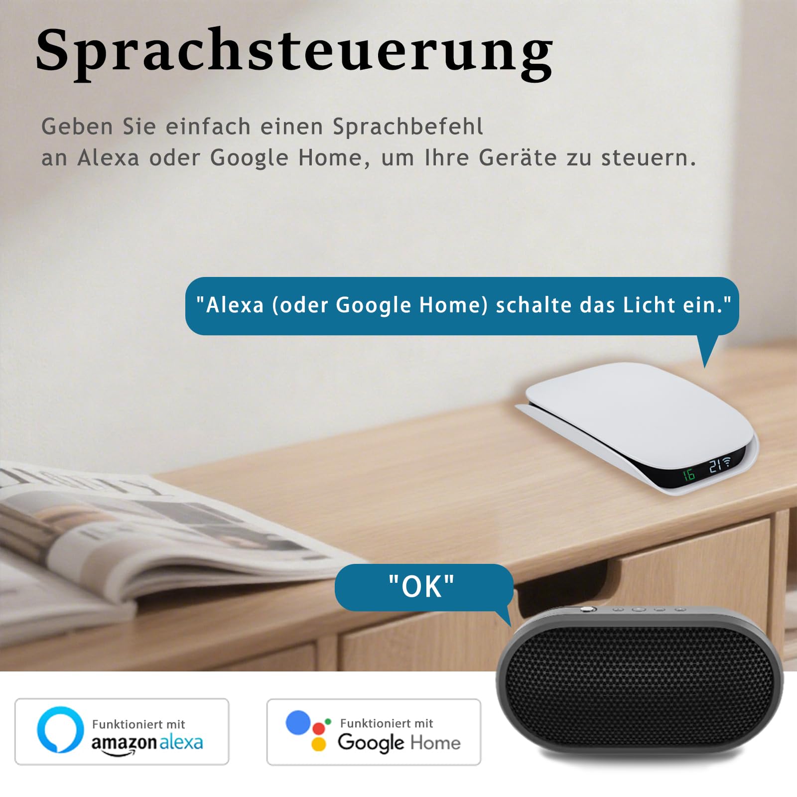 Tuya Zigbee Gateway Hub [Online-Geräten Anzeigemenge]Smart Bluetooth ZigBee Hub&Controller für Hausautomation Intelligenter Zigbee Gateway Bridge Kompatibel mit Alexa,Google Home,Smart Life,Weiß