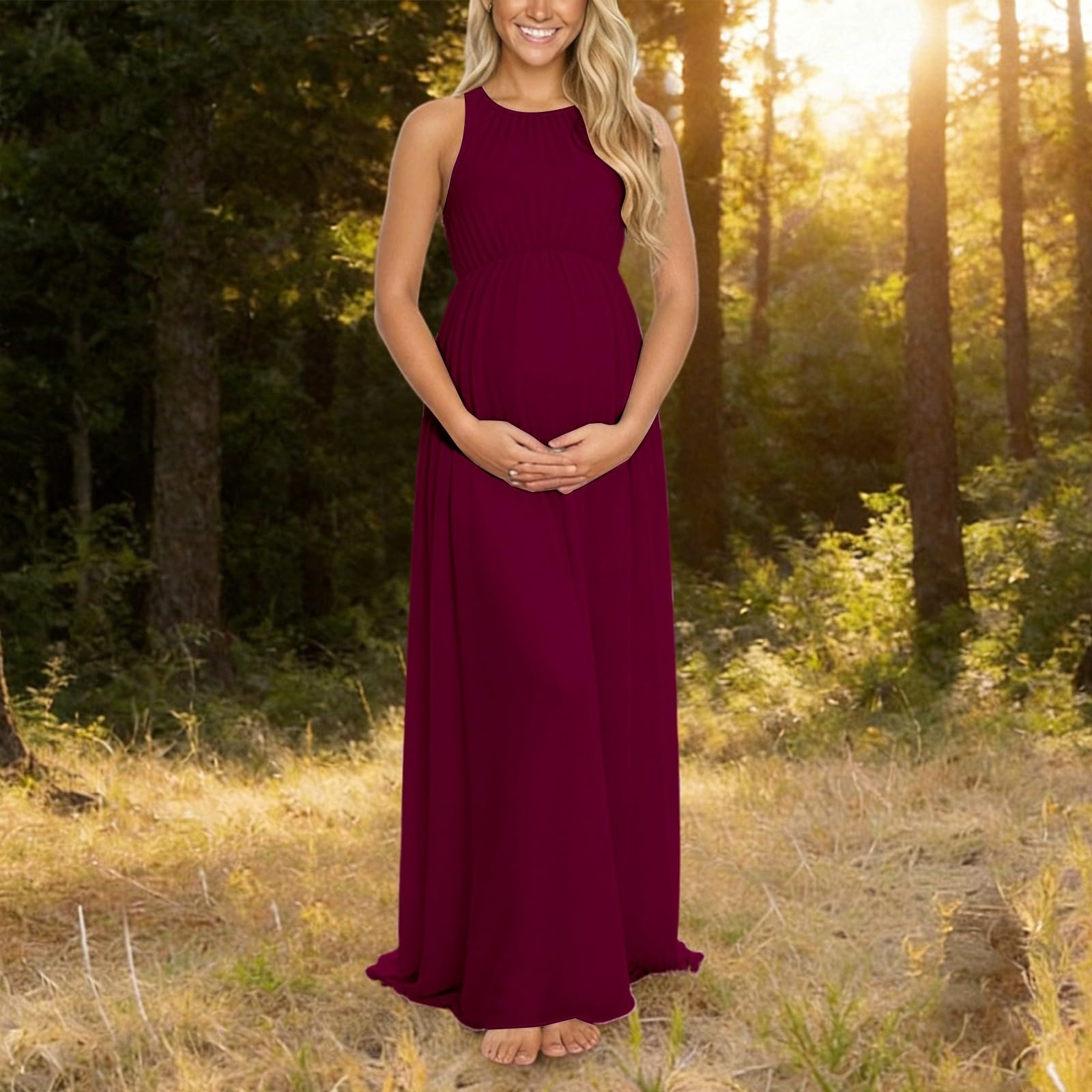 Vestido de maternidad para mujer, vestido de maternidad, sin mangas, vestido de verano, holgado, vestido de maternidad, elegante, vestido de fiesta, vestido de playa