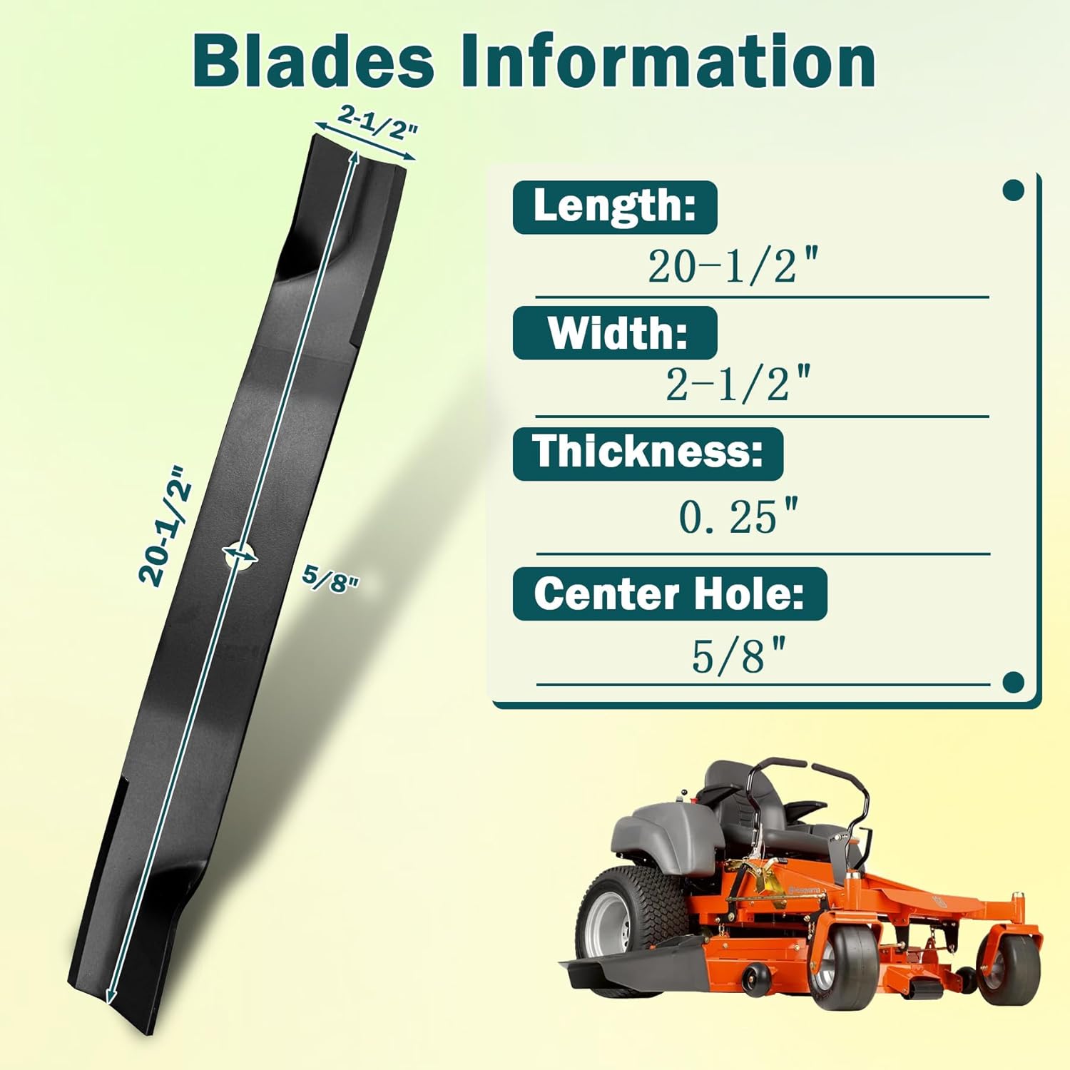 superbobi 3-Pack 09081200 Lawn Mower Blades Replacement for 60" Ariens Gravely Pro-Turn Lawn Mower Decks 03253900 09246600