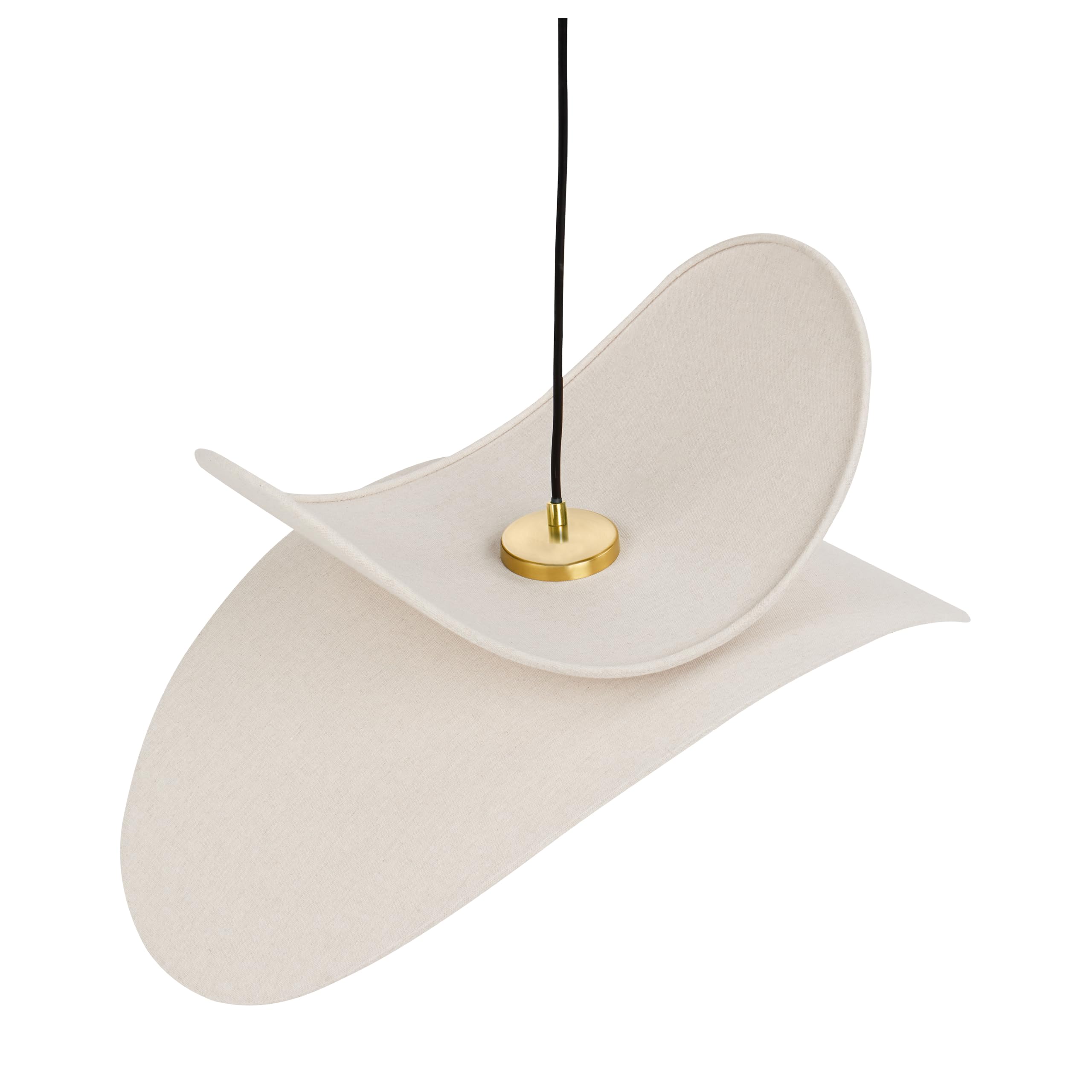 Beliani Hängelampe Leinen Stoffschirm beige/gold 1-flammig Glühbirnen-Optik Mascota