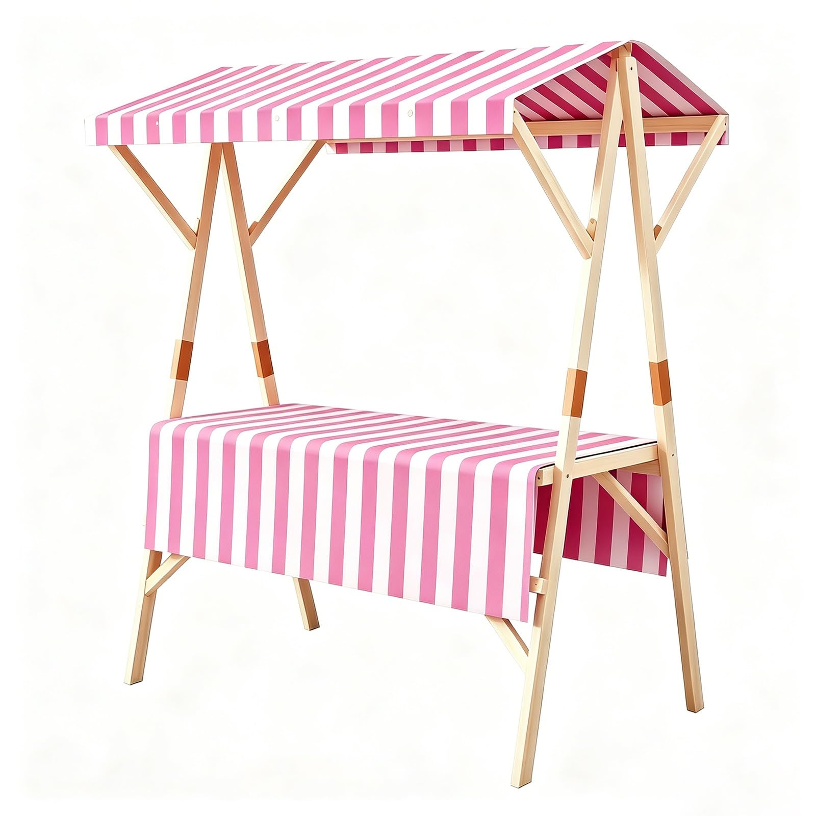 Składany Outdoor Wózek Sprzedawcy Z Daszkiem, Przenośne Stoisko Targowe, Wózek Gastronomiczny Dla Biznesu Targi Festiwale Jarmarki Rękodzieła I Sklep Tymczasowy(Pink,L 120cm/47.2in)
