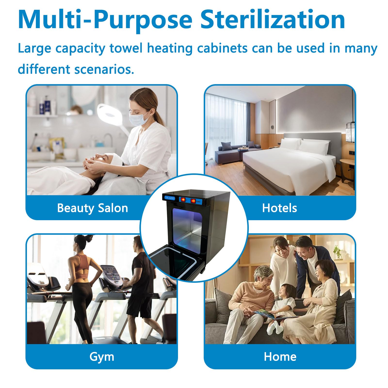 Scaldasalviette, armadietto caldo da 5 l, con sterilizzatore UV, riscaldamento a 360° e riscaldamento rapido, facile da usare per bellezza, salone, spa e uso domestico