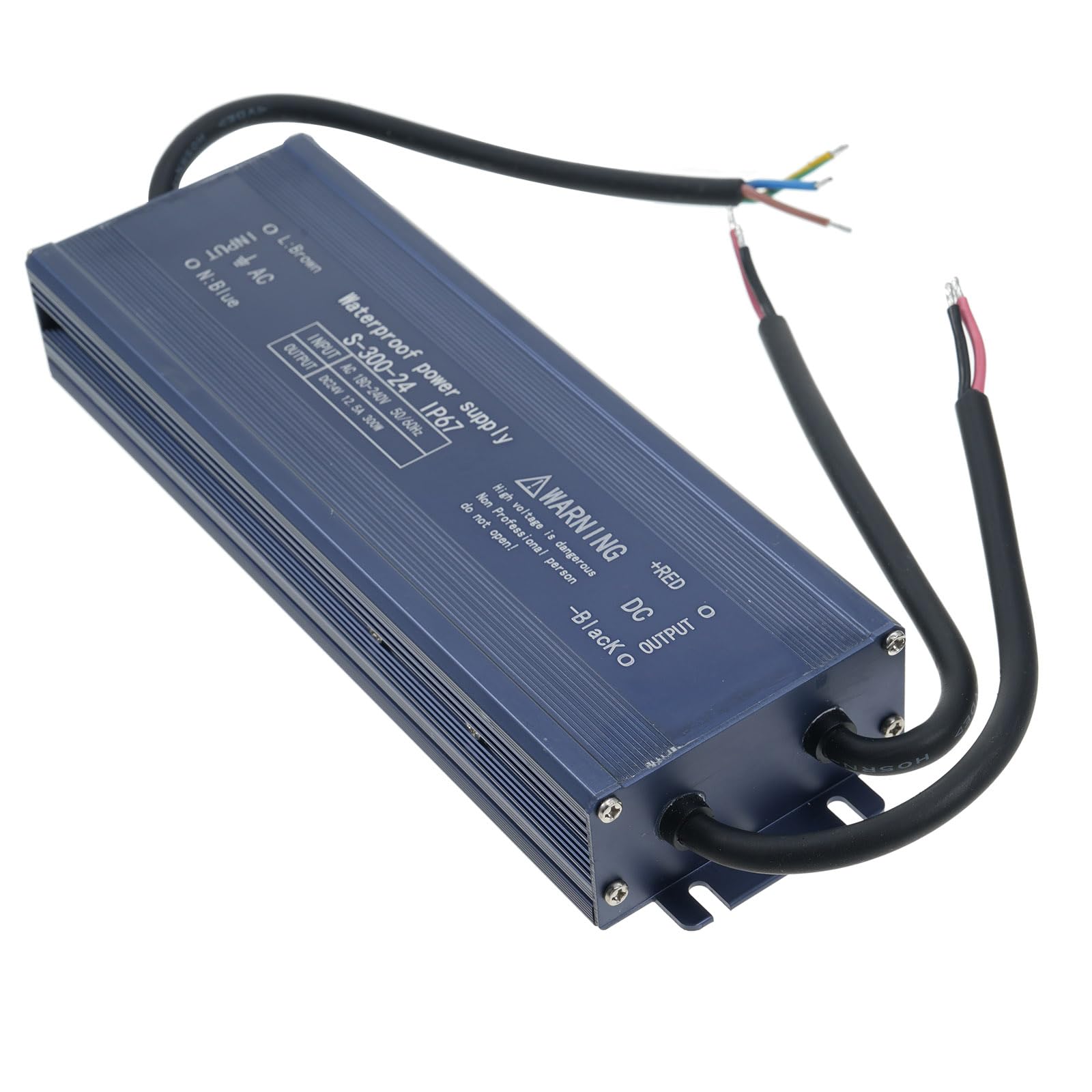Tnfeeon Sterownik LED 24 V 120 W Kompaktowy Wodoodporny Zasilacz do ściemnianych Taśm świetlnych z regulowaną jasnością Oznakowanie Zewnętrzne Zastosowania W Oświetleniu Komercyjnym Idealny do (300W)