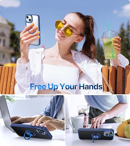 Miniatura 5 de Silverback Funda transparente para iPhone 15 Plus con soporte de anillo, a prueba de golpes, delgada, ligera, funda protectora para iPhone 15 Plus