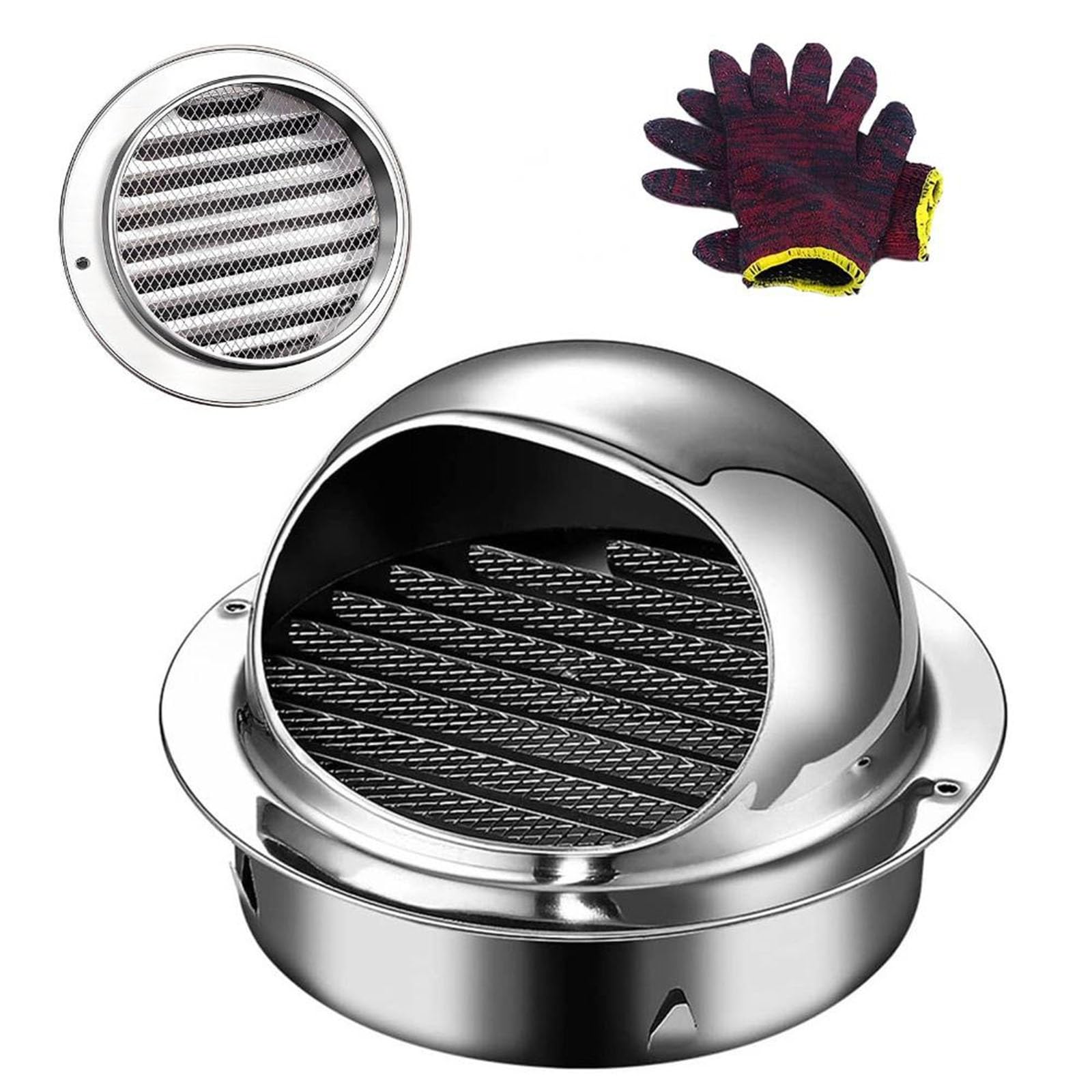 AMZBNEIDI Extractor Vent Cover Grille, Stainless Steel Extractor Fan Vent 50-300mm Round Grille Exhaust Cover Bathroom Kitchen(7.9in/200mm)