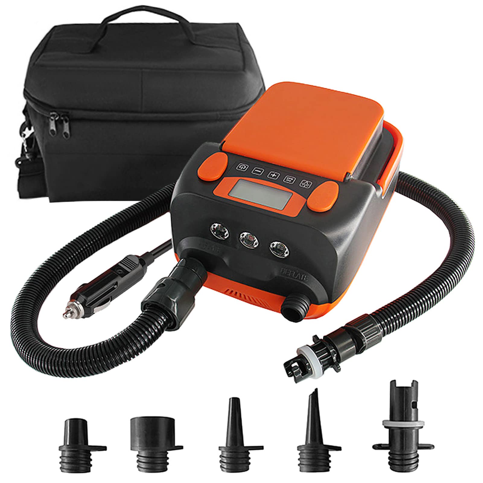 XNXYSMKJ Rechargeable Electric Paddle Board Air Pump, 16 PSI, 6000mAh Battery, Deflatable for SUP, DC12V, 110W Power,Two-stage Inflation