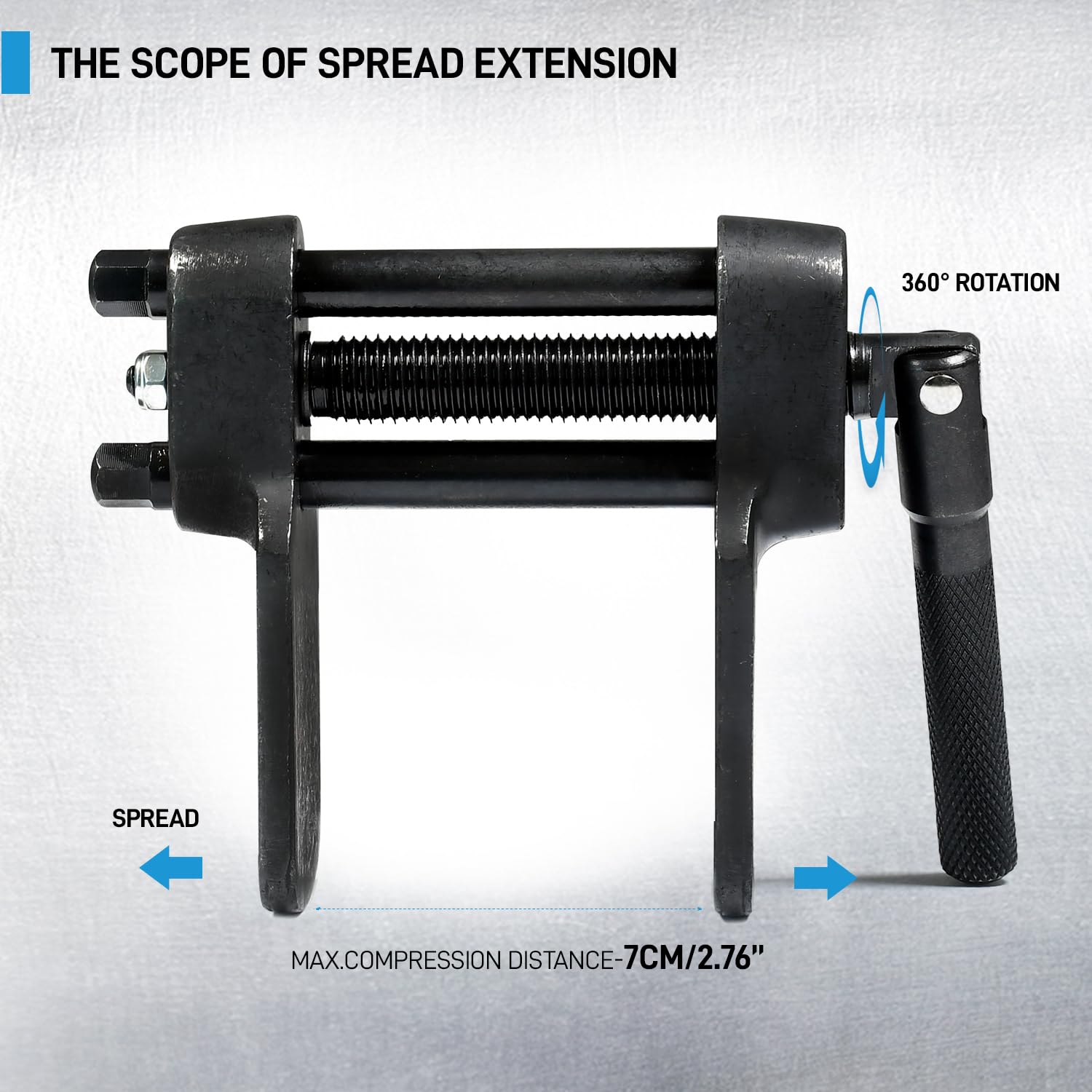 SMOTIVEPRO Strapazierfähiges Upgrade Bremssattel-Presswerkzeug, 0–85 mm Scheibenbremsbelagspreizer, trennt Kolben, Bremssättel, kompatibel mit Auto, LKW und Motorrad