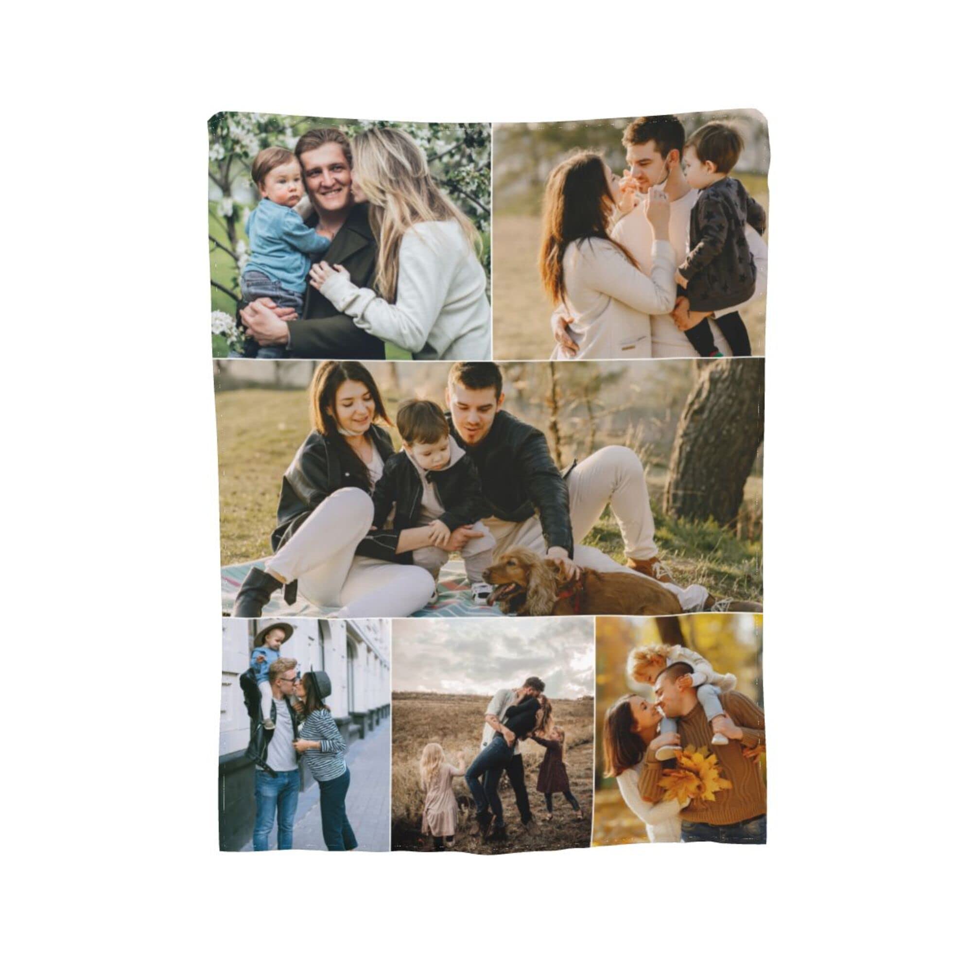 Miyeiw Custom Made Blanket with Texts and 6 Pictures Collage Personalised Photo Memorial Blankets and Throws for Boyfriend Girlfriend Couples Family Birthday Anniversary Wedding