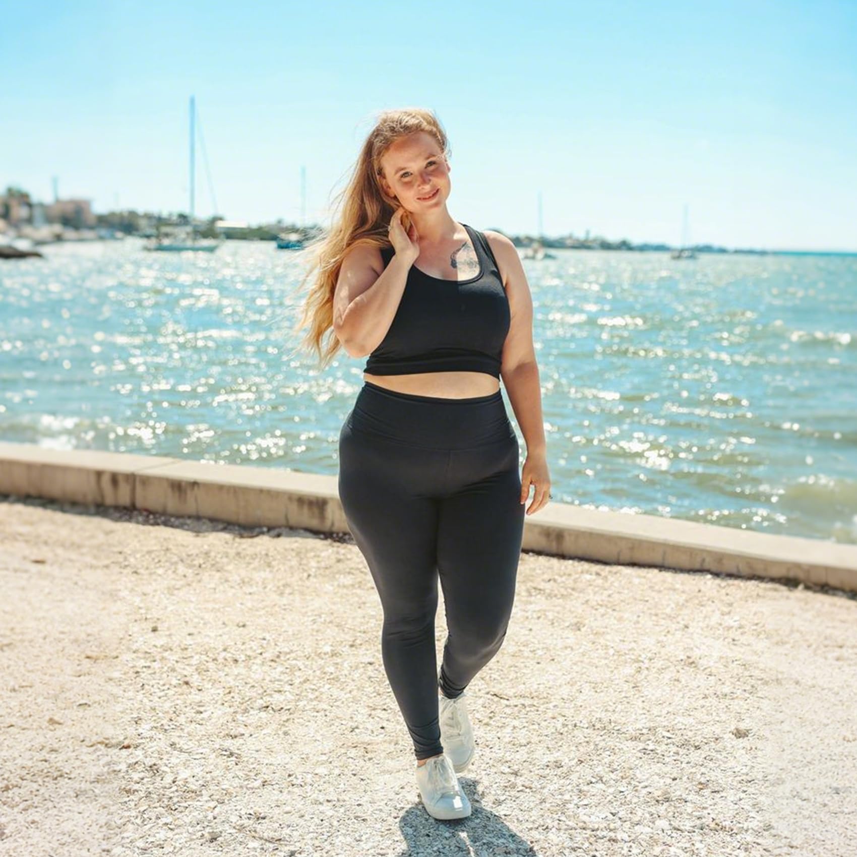 MOREFEEL Leggings con Tasche da Donna, a Vita Alta, Controllo della Pancia, Allenamento, Sollevamento dell'anca, Pantaloni da Yoga Activewear